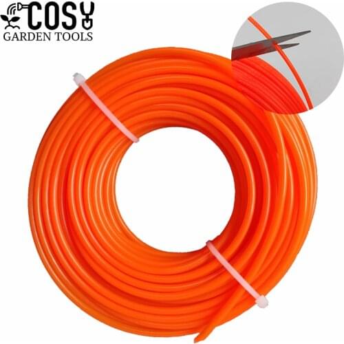 15m 2.4mm/2.7mm/3mm Nylon Trimmer Line Grass Cutter Rope Trimmer Roll Cord Wire String for Grass Trimmer Head Replacement