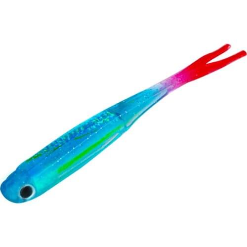 NOEBY 4pcs/bag Swallow Lure 115mm 5.3g Soft Rubber Bait with Inner Laser Paper for Saltwater Fishing Tackle W8023