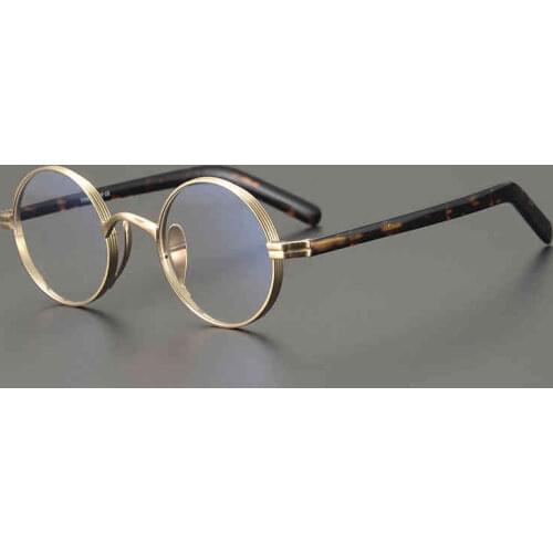 Vintage glasses frame men Pure Titanium Retro round optical eyewear Myopia reading prescription women clear eyeglasses