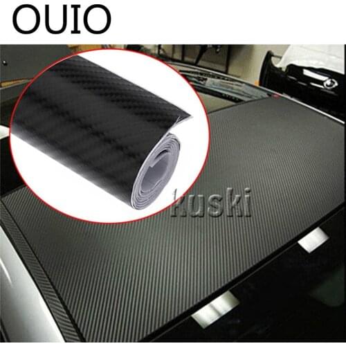OUIO 30X127cm 3D Carbon Fiber Vinyl Car Sticker For Lada Vesta Granta Priora Suzuki Vitara SX4 Hyundai Tucson Accessories 2017