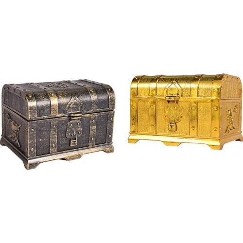Pirate Treasure Chest Decorative Treasure Chest Keepsake Jewelry Box Plastic Toy Treasure Boxes Party Decor Large Size