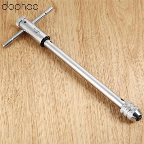 Adjustable 3-8mm T-Handle Ratchet Tap Wrench (Lengthened )+ M3-M8 Machine Screw Thread Metric Plug Tapping Machinist Tool