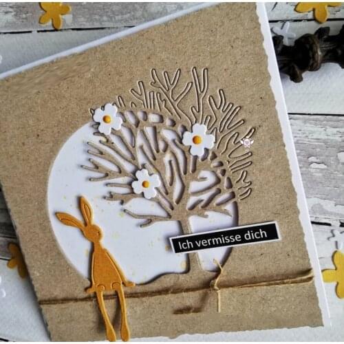 Mmao Crafts Metal Steel Cutting Dies 2021 New Tree bird circle frame bunny Scrapbooking Paper/photo Cards Embossing Dies