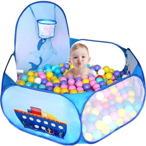 Cartoon Dolphin Pattern OUTAD Baby Ball Pit Foldable Washable Toy Pool Children Hexagon Ocean Game Play Tent House