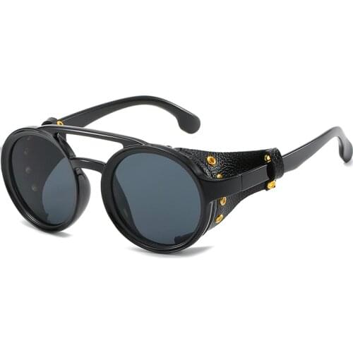 New Steampunk Sunglasses Brand Design Round Sunglass Men Women Vintage Punk Sun glasses UV400 Shades Eyewear Oculos de sol