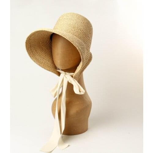 01907-HH7386 Provence French rural restoring ancient ways handmade raffia grass leisure lady straw sun cap women paper hat