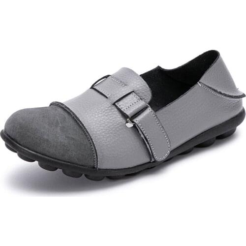 Women Genuine Leather Shoes Woman Soft Boat Shoes for Women Flats Shoes Big Size Ladies Loafers