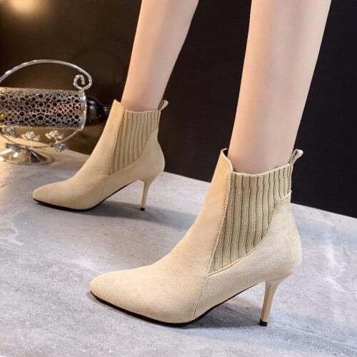 Туфли женские Autumn Woman shoes Winter Casual Women High Heels Pumps Warm Ankle boots Women Botas Shoe Mujer Zapatos size 34-40