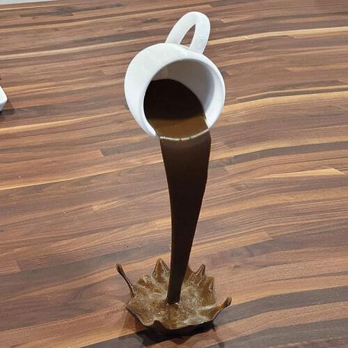 Room Decoration15cm Magic Spilling Coffee Cup Figurine Sculpture Room Decor Home Office Desk Accessories Gift Ornaments Art