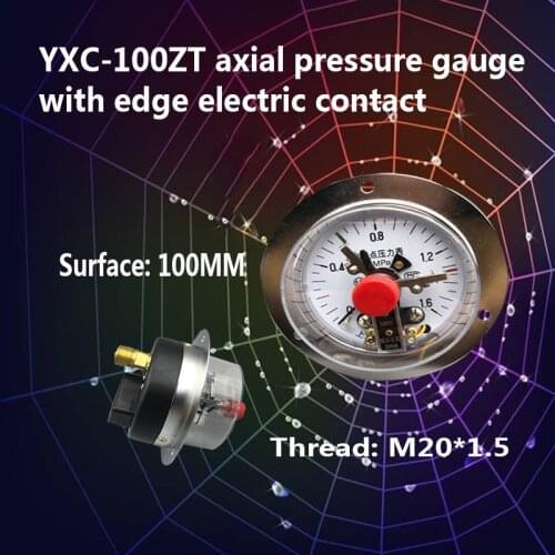 Vacuum Gauge Panel Installation YXC-100ZT Axial Electric Contact Pressure Gauge 0-1.6MPA 0-40MPA -0.1-0MPA
