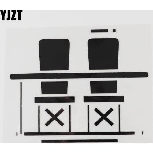 YJZT 15.1CM×12.2CM High Footed Table Car Sticker Individualization Vinyl Decal Black/Silver 13E-0026