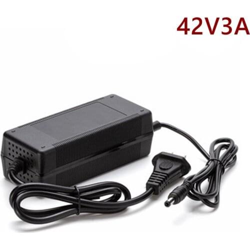 Electric Bike Lithium Ion Battery Charger, 42V 3A Charger Plug for Electric Scooter, 10S, 36V, DC / XLR / RCA / IEC