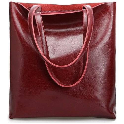 Female Casual Shoulder Bags Totes Bag 2021 Women Genuine Leather Bag Lady Cowhide Handbags Top Quality Leather Fashion Designer