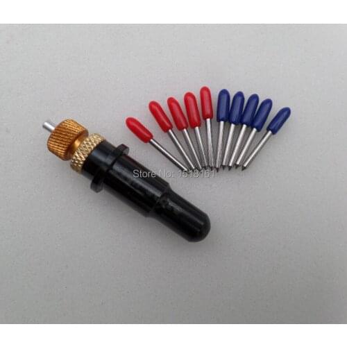 1pc Roland Blade Holder Black Colour +5 pcs 45 + 5 pcs 60 Degree Refine Rabbit Redsail Cutter Plotter Cutting Blades