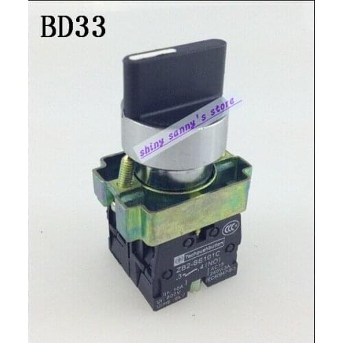10Pcs/Lot XB2-BD33 3 Position 2NO Maintained Select Selector Switch Brand New