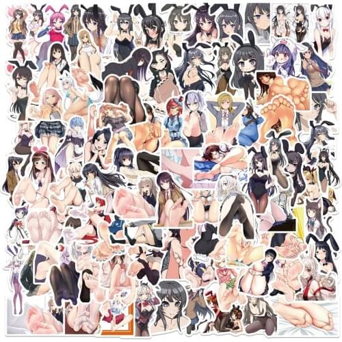 100pcs Cartoon Anime Girl Stickers For Notebooks Stationery Sticker Aesthetic Scrapbooking Material Craft Supplies Scrapbook