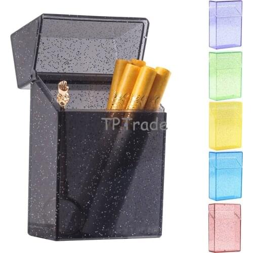 200pcs Transparent Colorful Plastic Portable Tobacco Cigarette Case Holder Storage Flip Box Innovative Protective Cover W0115