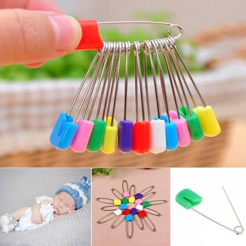 15Pcs/set Findings Safe Secure Clips DIY Plastic Safety Pins For Baby Care Shower Cloth Candy Color Diaper Pins Brooch Holder