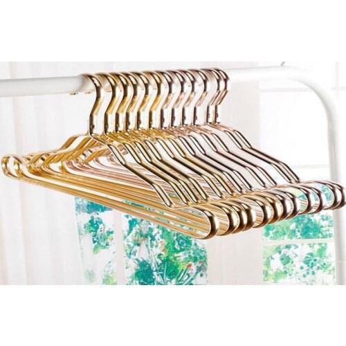 200 pieces/batch gold purple aluminum alloy hanger, strong metal hanger, suitable for shirts, sun top hanger 42 cm