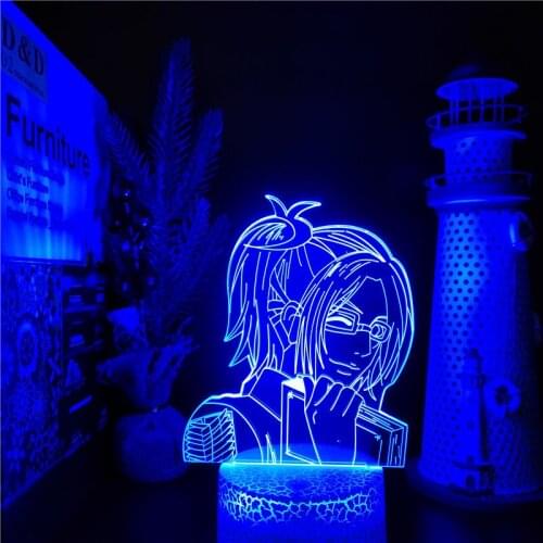 Attack On Titans Hange Zoe 3D Illusion Lamp Anime LED Night Light for Bedroom Decor Table Lamp Kids Child Lighting Manga Gifts