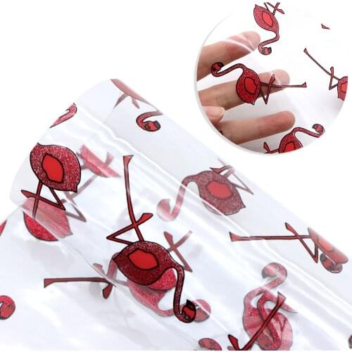 David accessories 20*33cm Fruit summer Flower Transparent Faux Synthetic Leather, DIY Hair Bows Bag Sewing Material,1Yc10960