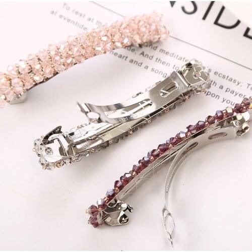 1Pcs Bling Crystal Hairpins Headwear forWomen Girls Rhinestone Hair Clips Pins Barrette Styling Tools Accessories