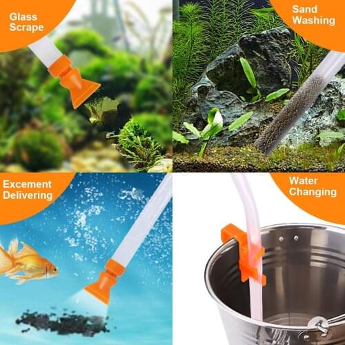 Siphon tube water exchange tube pumping water and sand washing toilet Aquarium water changer cleaning tools Aquarium siphon