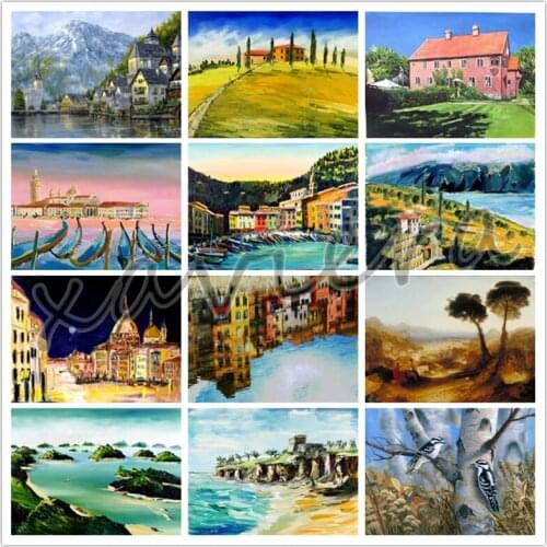 5D Diy Diamond Painting Landscape Oil Painting Cross Stitch Rhinestone Embroidery Mosaic Picture Home Decoration Living Room