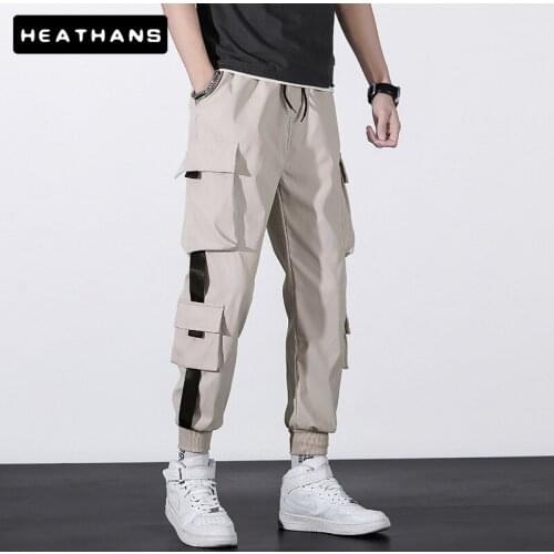 Summer Thin Cargo Pants Mens Loose Sports Harem Trousers For Male Korean Style Ankle Length Pants Large Pocket Casual Pants 5XL