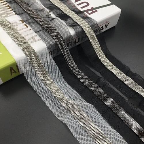 1Yard Beaded Chain Silver Fringe Trimming Lace Ribbon Scrapbooking Applique Embellishment Sewing Renda For Wedding Dress