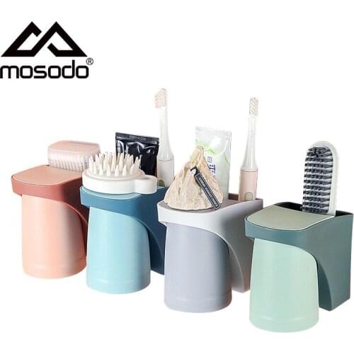Toothbrush Holder Cups For Home Punch Free No Trace Bathroom Accessories Sets Brush Teeth Magnetic Wall Mounted Storage Shelf