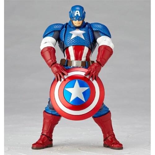 YAMAGUCHI Revoltech Marvel Captain America Action Figure Model Toys