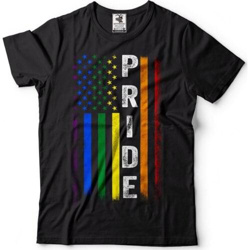 Graphic Tee PRIDE Flag T-shirt USA Pride Month Gay Lesbian T-shirt American Tee(S-XXXL)