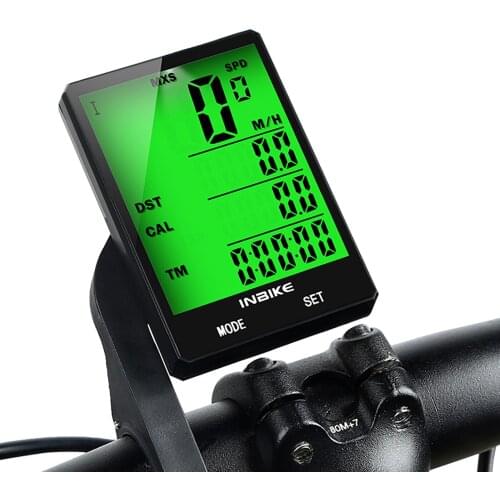 INBIKE 2.8 inch Bike Wireless Computer Multifunction Rainproof Bicycle Odometer Cycling Speedometer Stopwatch Backlight Display