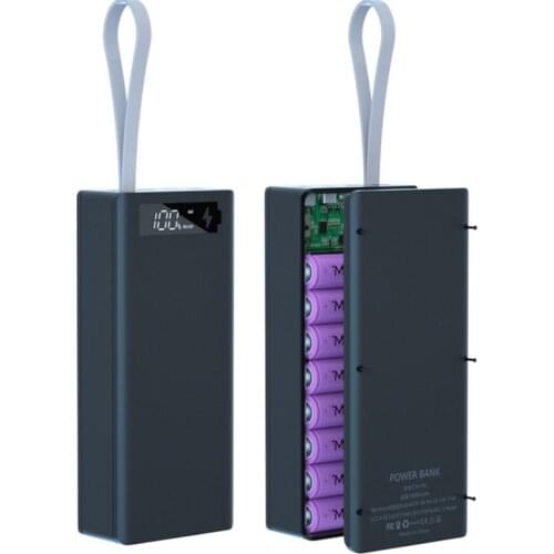 QC3.0 PD Power Bank Shell 5V DIY 16*18650 Battery Storage Case Dual USB LED Display Battery Charge Storage Box Without Battery