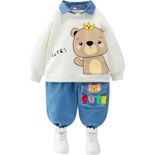 New Spring Autumn Baby Boys Girls Clothes Suit Children Cute Cartoon T-Shirt Pants 2Pcs/Set Toddler Casual Costume Kids Clothing
