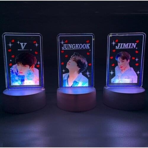 KPOP Bangtan Boys New Desk Calendar With The Same Paragraph Colorful Acrylic Night Light Desk Lamp Light Card Surrounding
