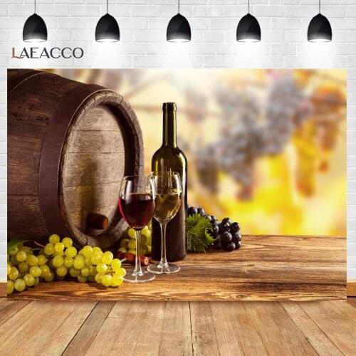 Laeacco Autumn Manor Wood Jar Grape Wine Glass Farm Harvest Season Photographic Background Photo Backdrops For Photo Studio