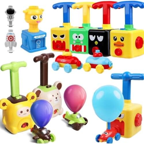 Power Balloon Car Launch Tower Toy Puzzle Fun Education Inertia Air Power Balloon Car Science Experiment Toy for Children Gifts
