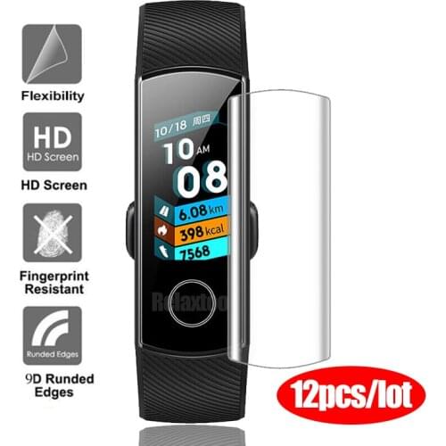 12pcs Soft Films Honor band 5 screen protector Film For huawei honor band 4 band4 band5 smart bracelet watch not tempered glass