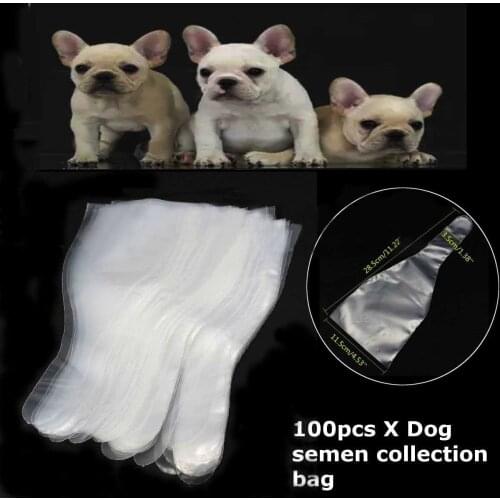 NOCM-100pcs Canine Semen Collection Bag Sleeves Dog Artificial Insemination Sheaths
