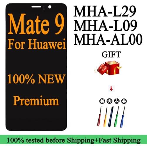 100% New MHA-L29 MHA-L09 MHA-AL00 Premium Quality LCD For HUAWEI Mate 9 Display Touch Screen Digitizer with Frame Replacement
