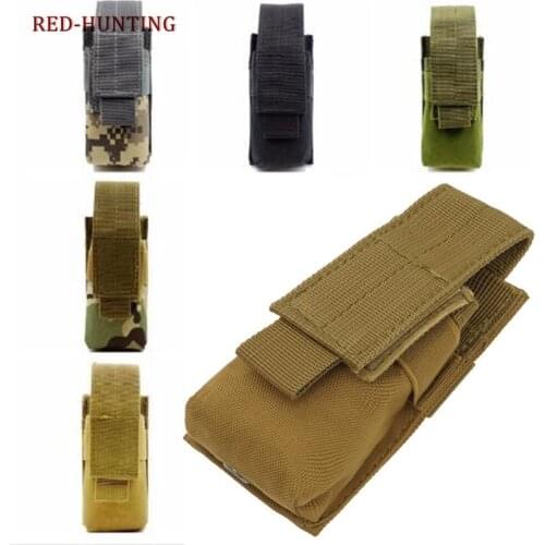Wholesale Outdoor Huning M5 Molle Flashlight Pouches 600D Nylon Tactical Flashlight Pouch Holster