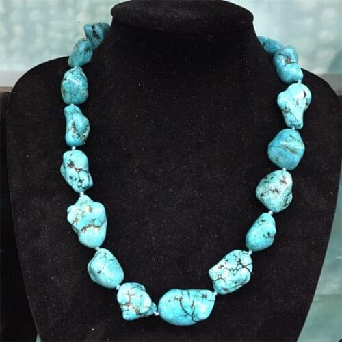 Genuine Calaite Necklace Knot Turquoise Necklaces Nugget Handmade Customize Gemstone Natural Stone Jewelry for Woman Sister Gift