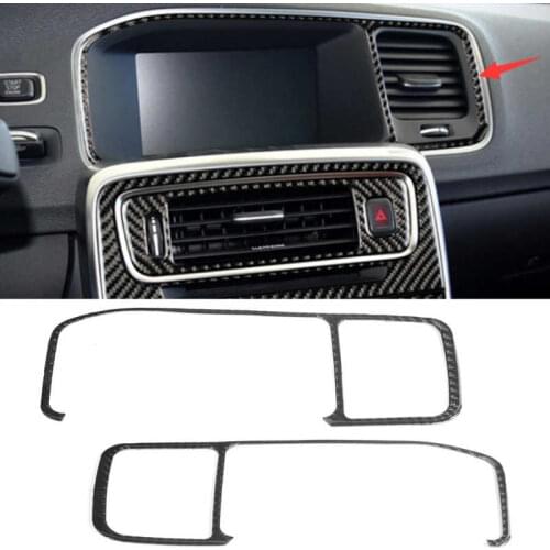 Console Navigation Panle Frame Trim GPS Carbon Fiber Cover Fit for Volvo V60 S60 2010-2017 Dash Panel Frame Car Styling