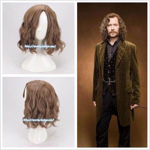 Sirius Orion Black Cosplay Wig Brown Wavy Heat Resistant Synthetic Hair Wig + Wig Cap