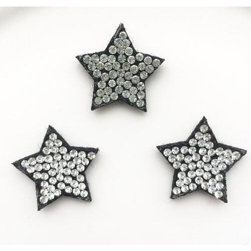 10pcs Sequined Rhinestone Star Patch Glitter Stars Stickers DIY Fabric Appliques Embroidery Sew On Coats Jeans Pants Badge Diy