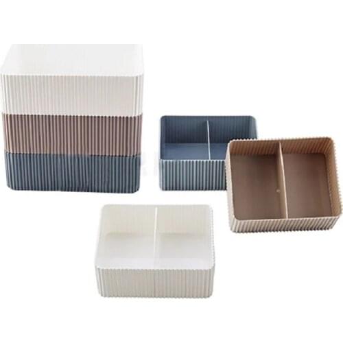 Portable Plastic Home Office Bathroom Storage Box Grid Desktop Sundries Storage Box Makeup Organizer Cosmetic Closet Bin Case