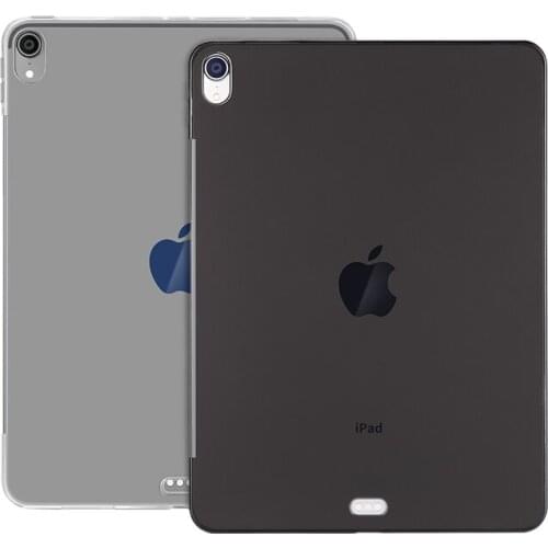 Transparent Cut Edge Back Cover for 2018 iPad Pro 12.9 inch A1876 A2014 A1895 A1983 Half Side For Pen Attached Charging