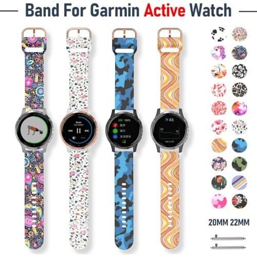 20mm 22mm Silicone Band for Garmin Active Watch Watchband for Garmin Watch Wrist Soft Strap Bracelet Accessories Metal Button